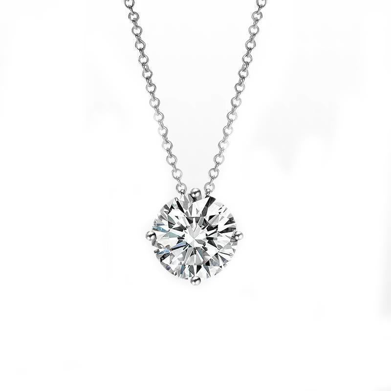 Jewelry Zircon Single Diamond Necklace Simple Girl - 0 - Bijou Her -  -  - 