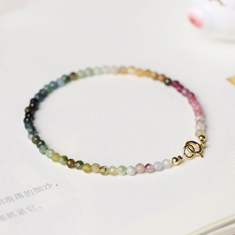 The Same Extremely Thin 2mm Rainbow Tourmaline Bracelet - 0 - Bijou Her - Color -  - 