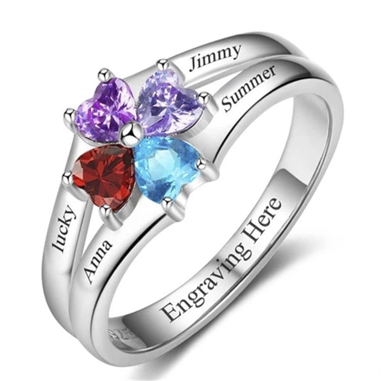 Lovers Rings Silver Rings Female And Male Pair Gift Lettering - 7 - Bijou Her -  -  - 