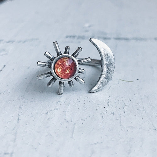 Sun and Moon Sculptural Statement Ring - Jewelry & Watches - Bijou Her - Color -  - 