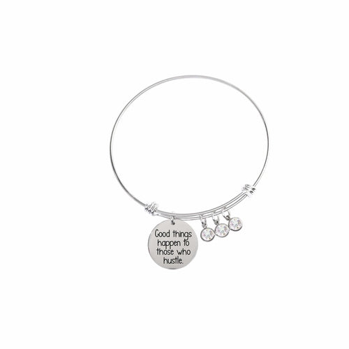 Inspirational Expandable Charm Bangles with Swarovski Crystals - Solid Stainless Steel - Made in USA - Jewelry & Watches - Bijou Her - COLOR - OPTION - 