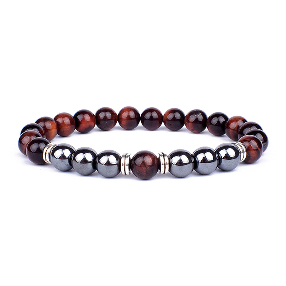 Ornaments Natural Stone Red Yellow Tiger Eyes Black Agate Turquoise Bracelet String For Men - 0 - Bijou Her - Color -  - 