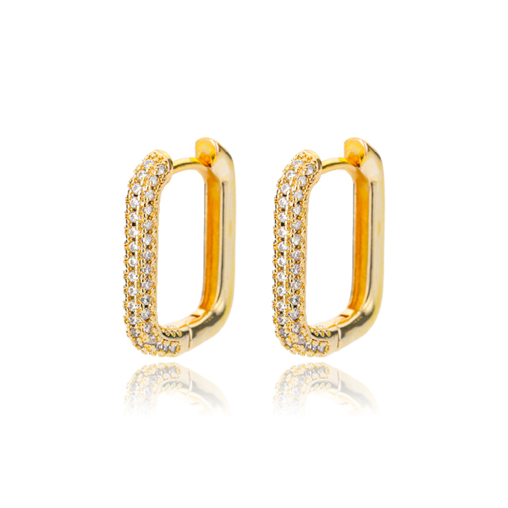 Sterling Silver Studded With Diamond Earrings - 0 - Bijou Her -  -  - 