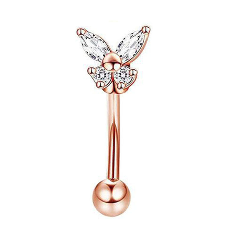 Stainless Steel Studded Butterfly Ear Bone Nail - 0 - Bijou Her - Color -  - 