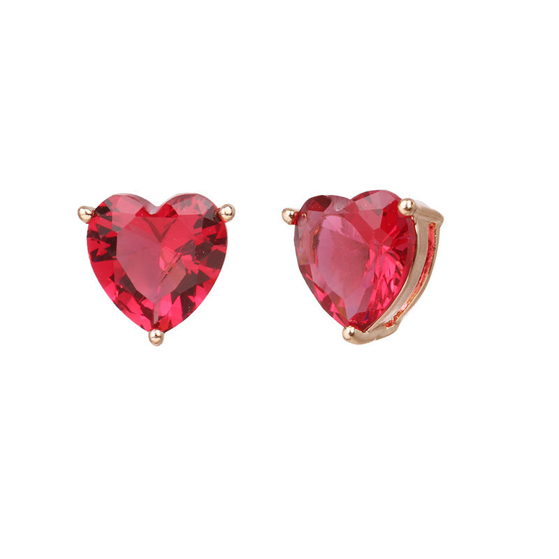 Simple Red Heart Earrings Accessories - 0 - Bijou Her -  -  - 