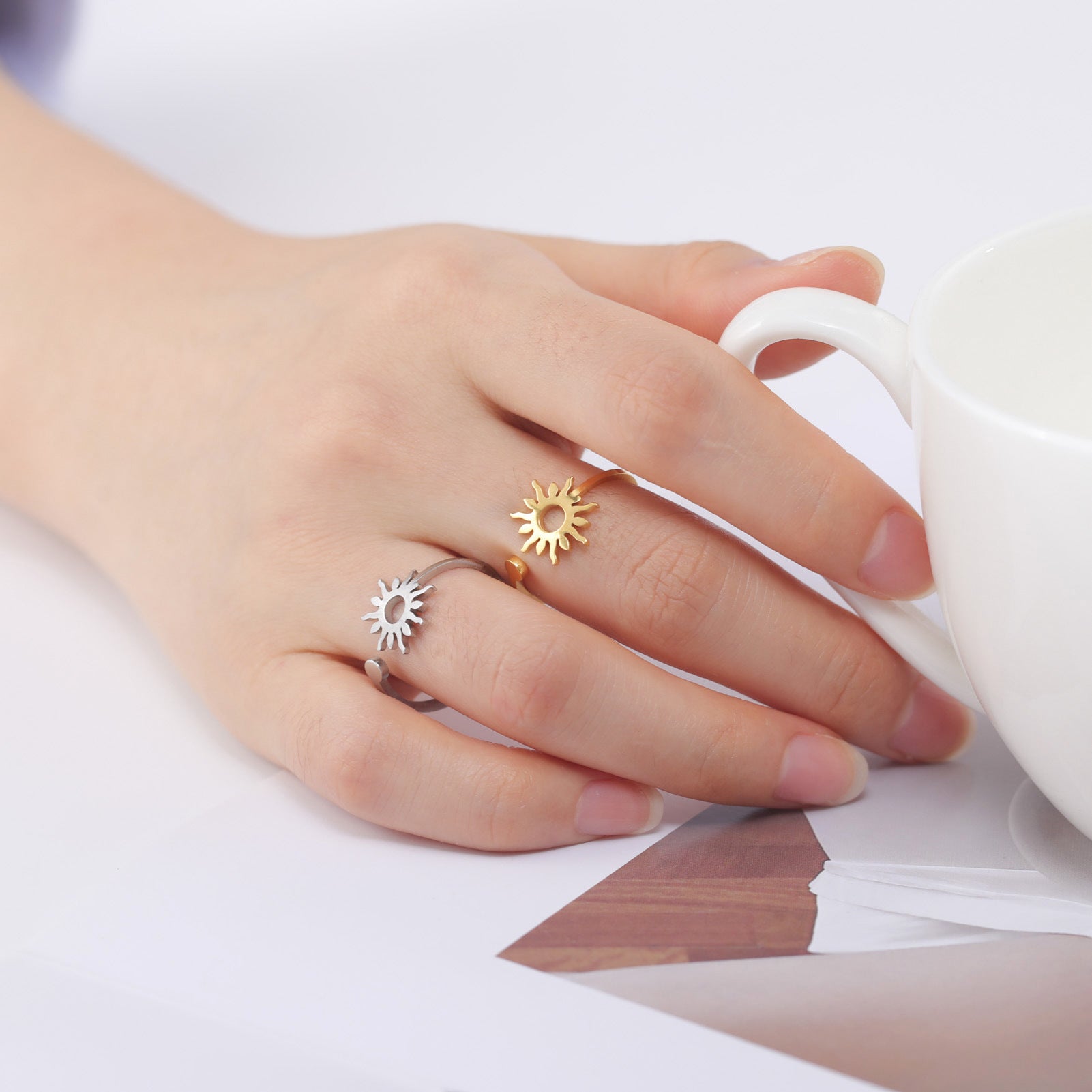 Sunflower Fashion Personality Titanium Steel Ring - 0 - Bijou Her -  -  - 