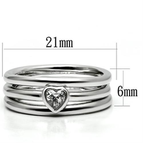 Rhodium Brass Ring with AAA Grade CZ in Clear - Ships in 1 Day - Rings - Bijou Her -  -  - 