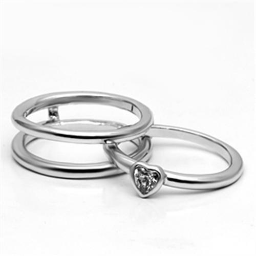 Rhodium Brass Ring with AAA Grade CZ in Clear - Ships in 1 Day - Rings - Bijou Her -  -  - 