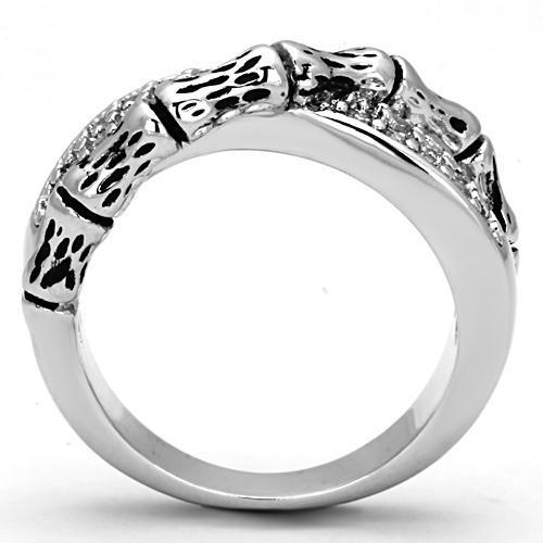 Rhodium Brass Ring with AAA Grade CZ - Clear Center Stone, 4-7 Day Shipping Lead Time - Jewelry & Watches - Bijou Her -  -  - 