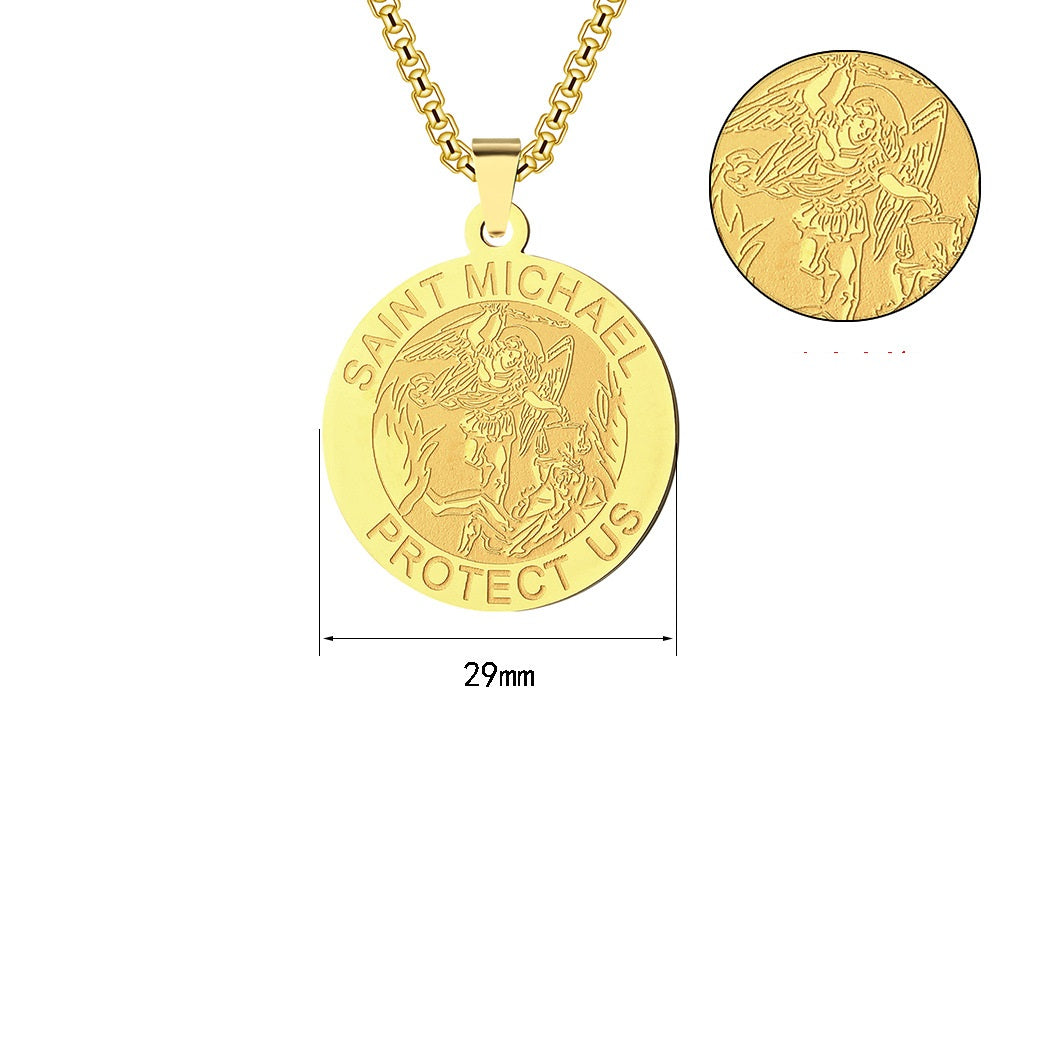 Medal Necklace Gold And Silver Michael Necklace - 0 - Bijou Her -  -  - 