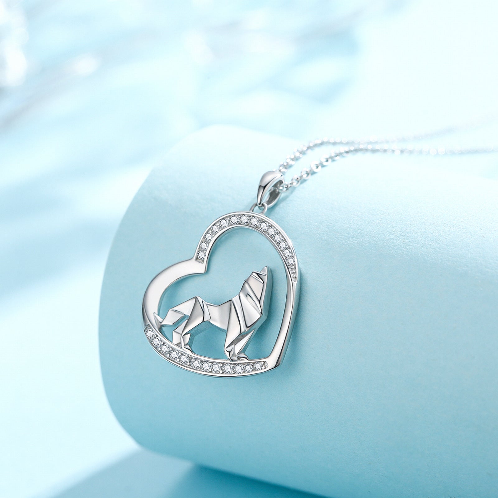 Howling Wolf Pendant Necklace in 925 Sterling Silver - 5 - Bijou Her -  -  - 