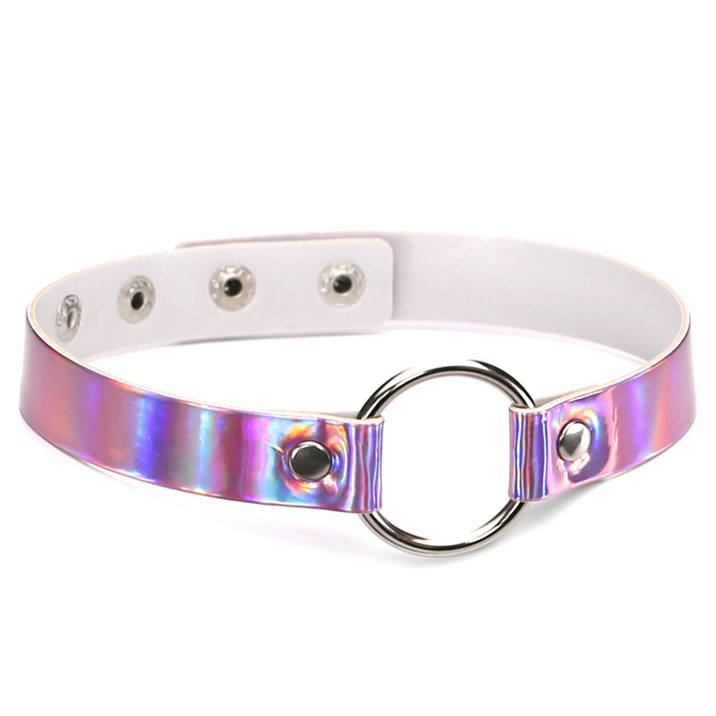 Trendy Street Punk Leather Circle Laser - 0 - Bijou Her - Color - Size - 