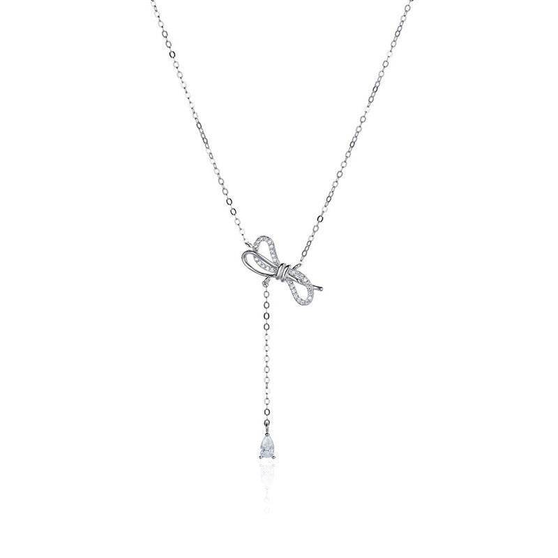 Premium Tassel Bow Collarbone Sweater Chain - 0 - Bijou Her -  -  - 