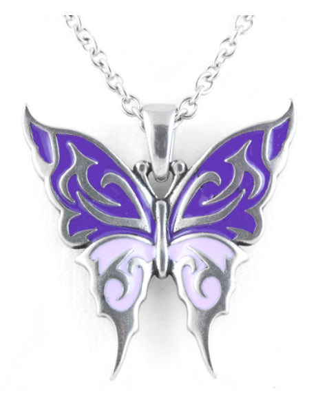 Stainless Steel Lilac Butterfly Pendant Necklace - Fun and Fashionable Accessory - Jewelry & Watches - Bijou Her -  -  - 