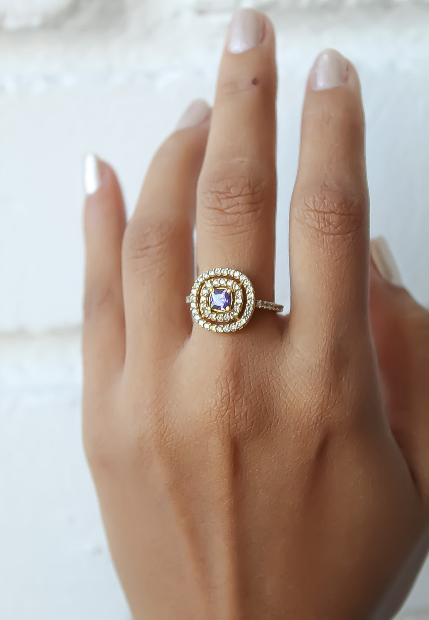 Zirconia-Embellished Golden Maldives Ring - Sustainable and Adjustable - Jewelry & Watches - Bijou Her -  -  - 