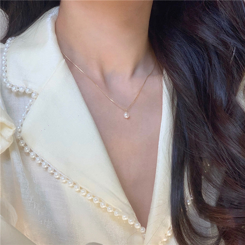 Pearl Necklace Female Pendant Temperament Clavicle Chain - 0 - Bijou Her -  -  - 