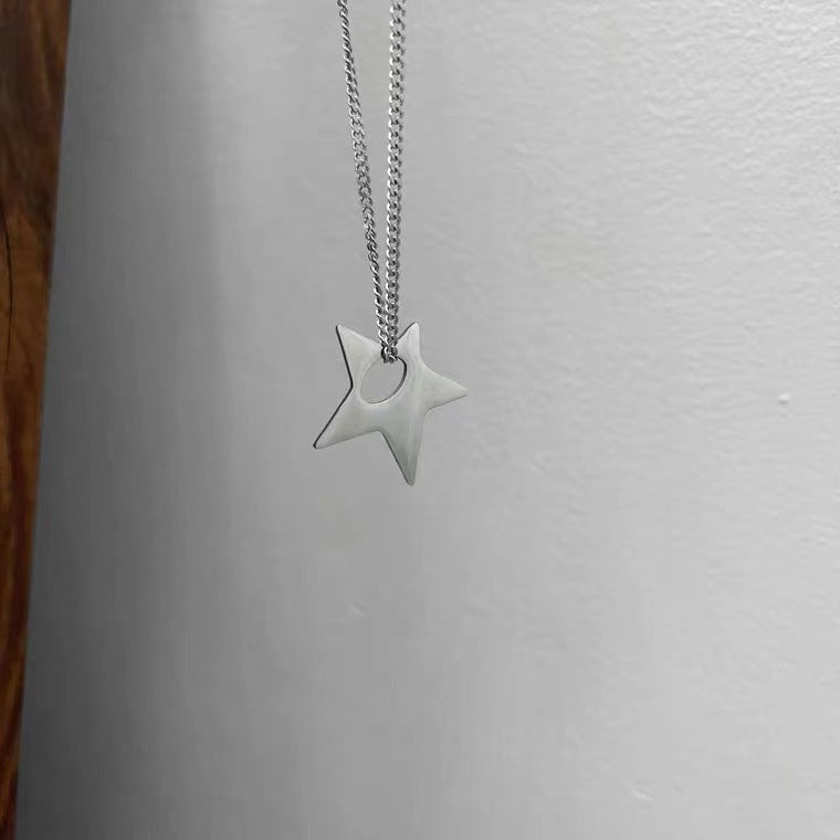 The Whole Body Of Steel Irregularly Glitter Hollowed Out Pendant Pentagram For Men And Women - 0 - Bijou Her -  -  - 
