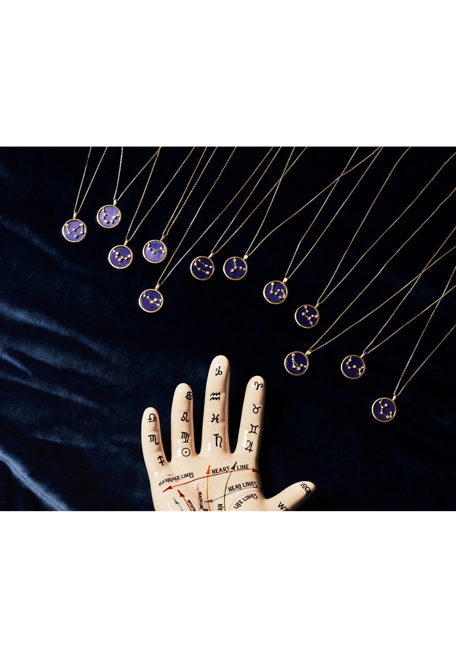 Lapis Lazuli Zodiac Constellation Pendant Necklace in Gold - Taurus Birth Sign Jewelry - Jewelry & Watches - Bijou Her -  -  - 