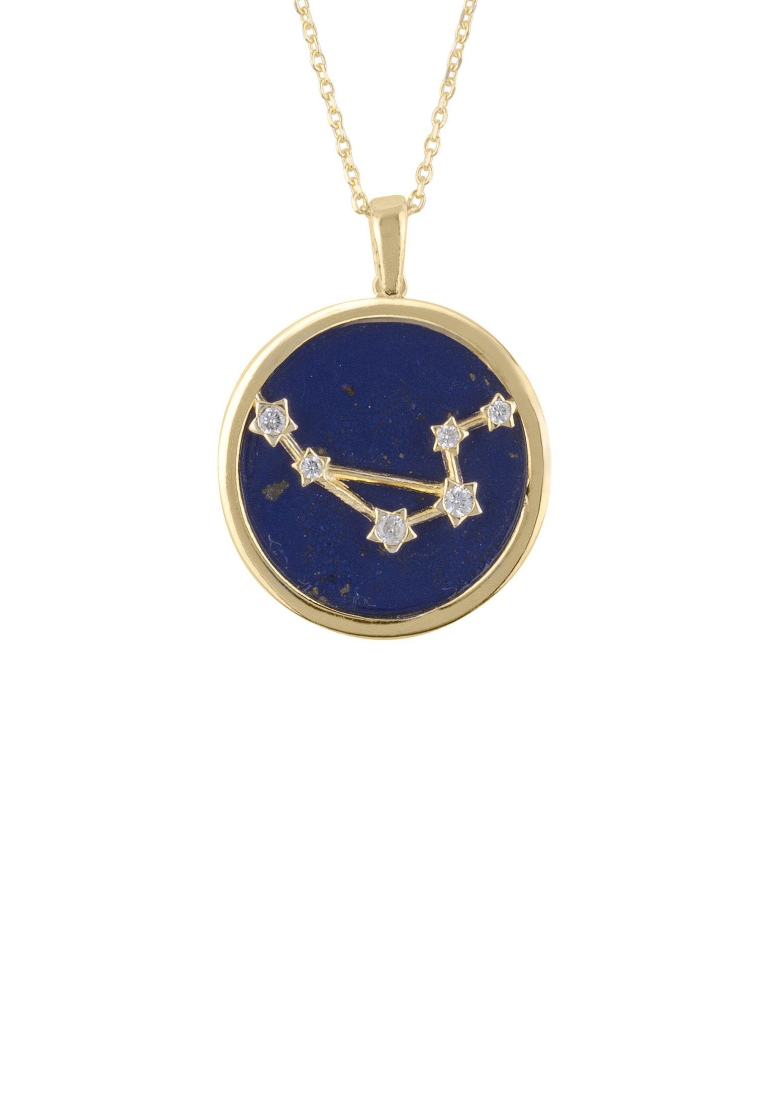 Lapis Lazuli Zodiac Constellation Pendant Necklace in Gold - Libra Birth Sign Jewelry - Jewelry & Watches - Bijou Her -  -  - 