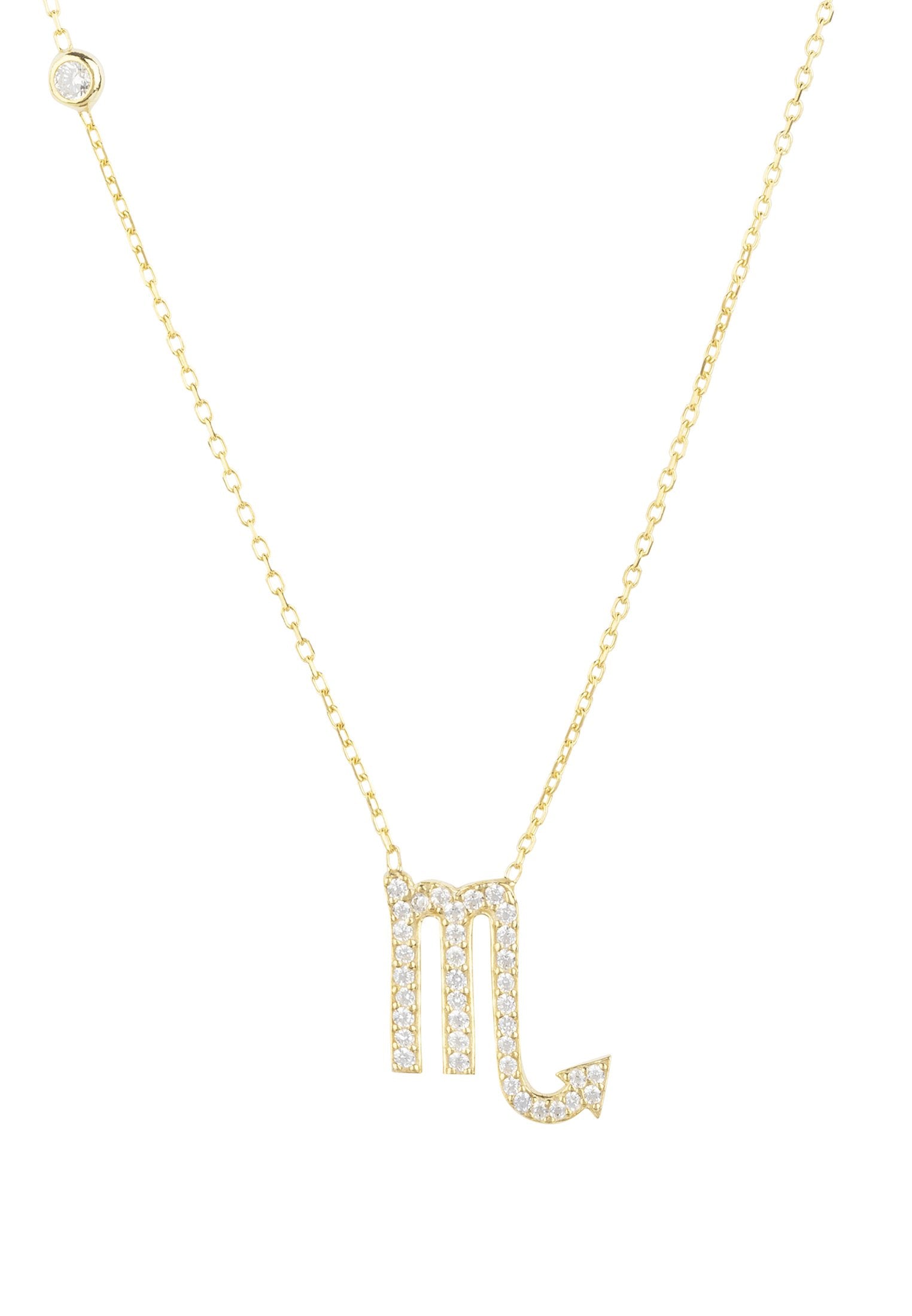 Zodiac Star Sign Pendant Necklace Gold Scorpio - Jewelry & Watches - Bijou Her -  -  - 