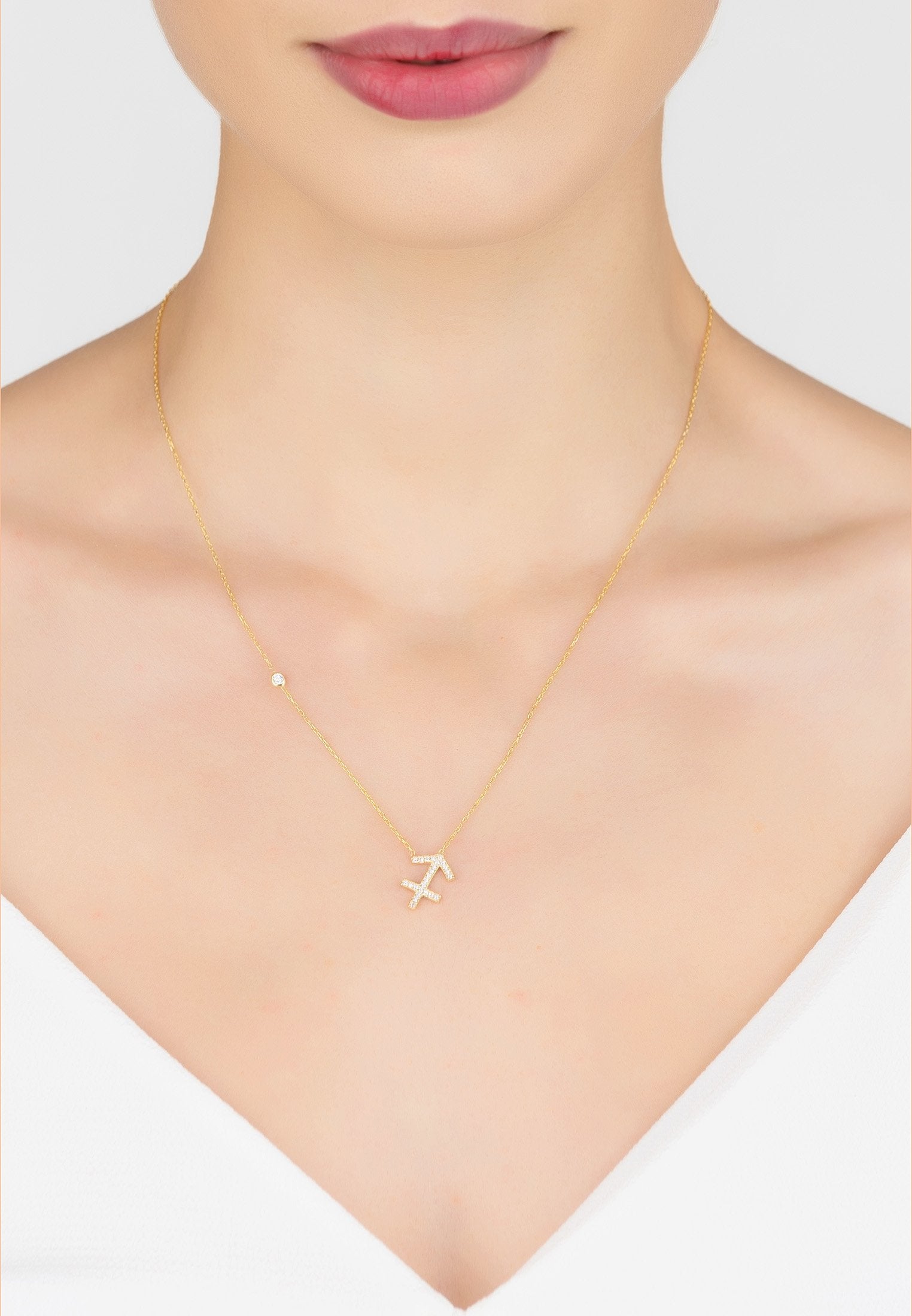Zodiac Star Sign Pendant Necklace Gold Sagittarius - Jewelry & Watches - Bijou Her -  -  - 