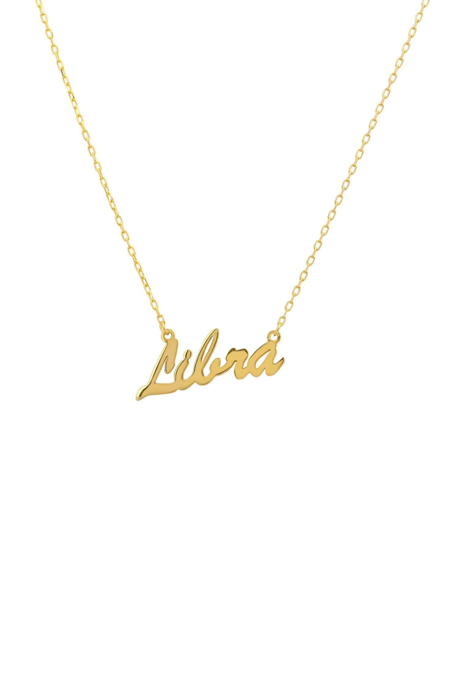 Zodiac Star Sign Name Necklace Gold Libra - Jewelry & Watches - Bijou Her -  -  - 