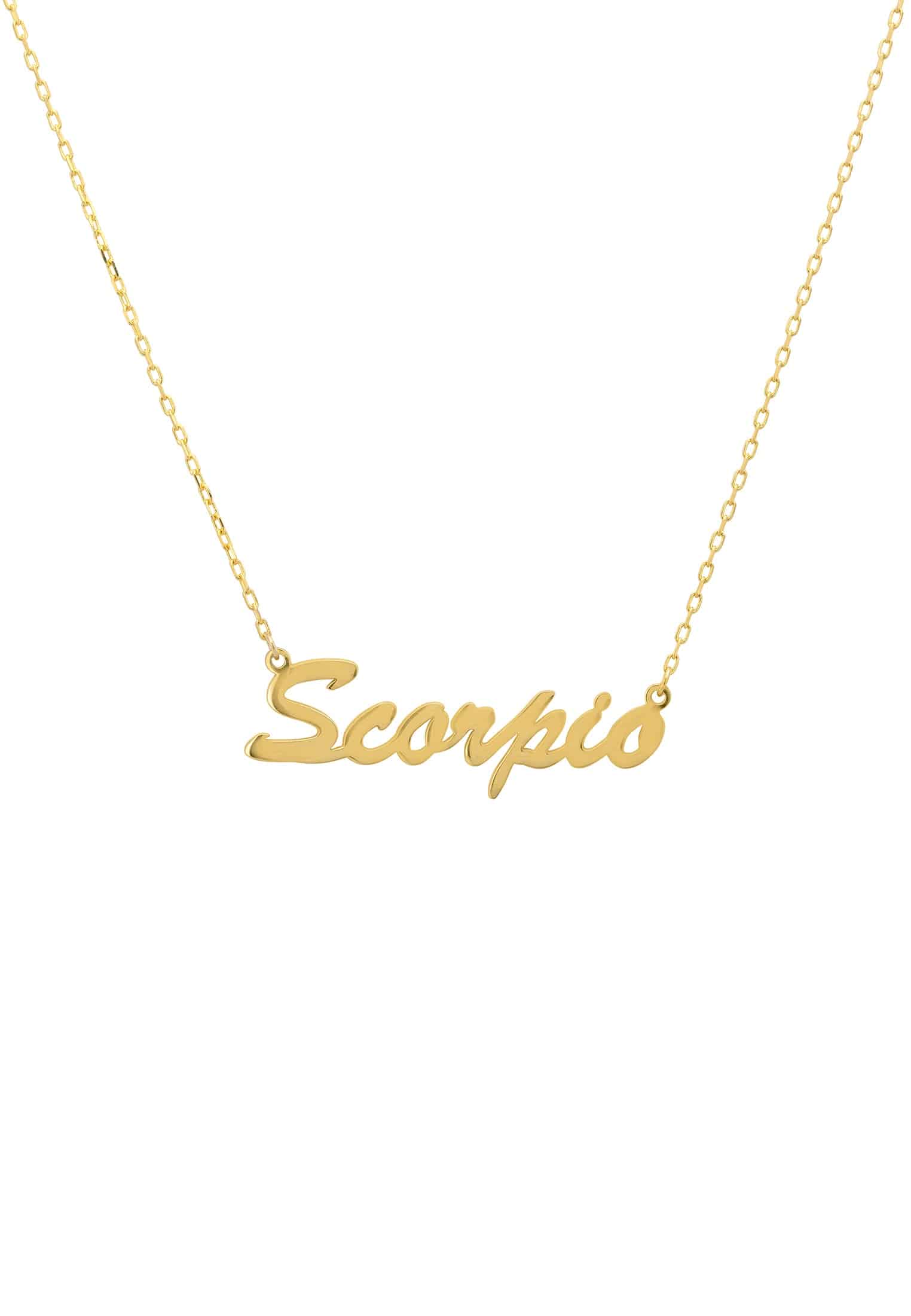 Gold Scorpio Zodiac Name Necklace - Personalized Gift Idea for October-November Birthdays - Jewelry & Watches - Bijou Her -  -  - 