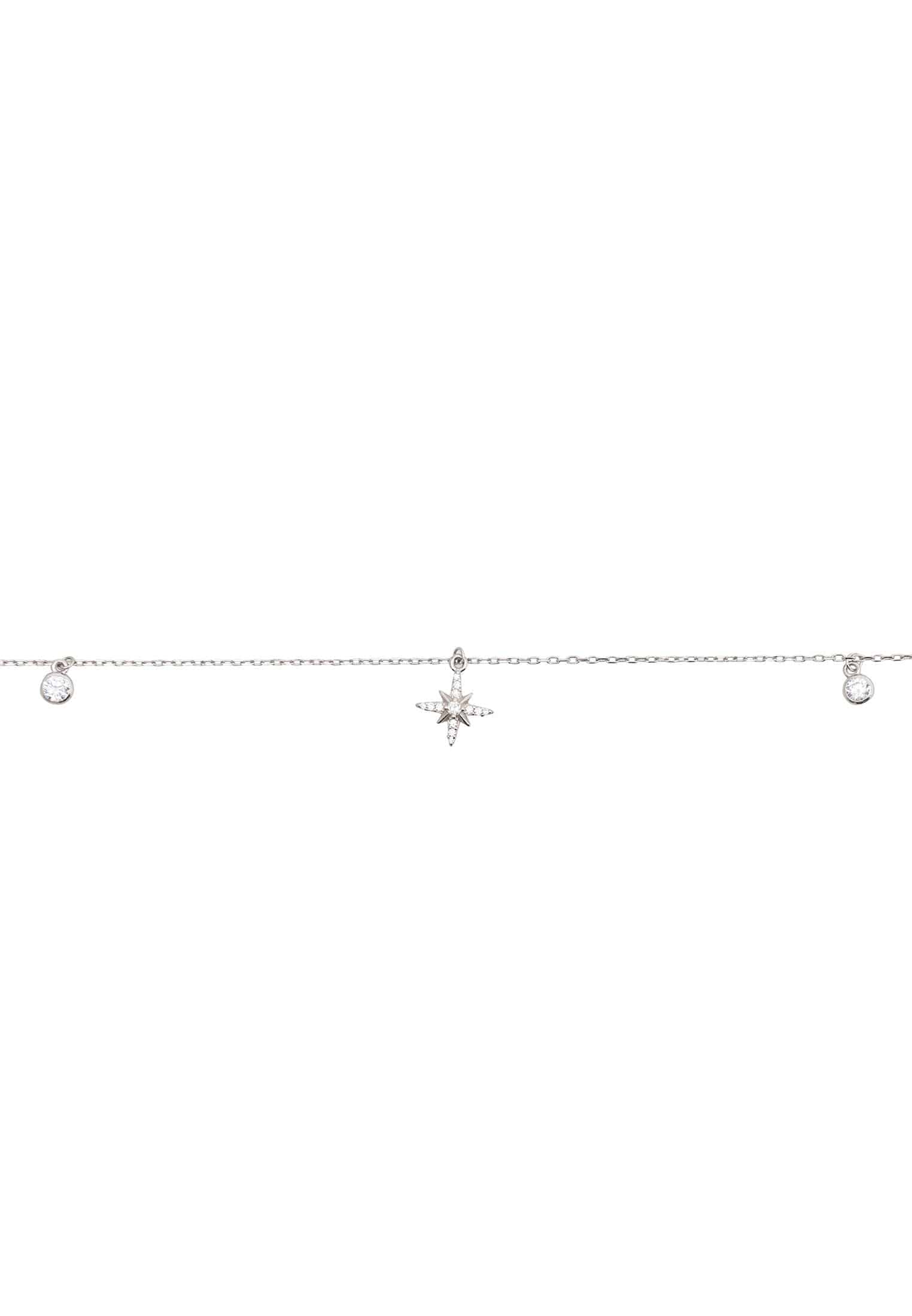 Sparkling North Star Silver Anklet - Delicate Jewelry for Travelers and Pool Lovers - Jewelry & Watches - Bijou Her -  -  - 