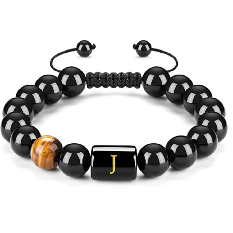 Men's Natural Black Agate Bracelet - 0 - Bijou Her - style -  - 