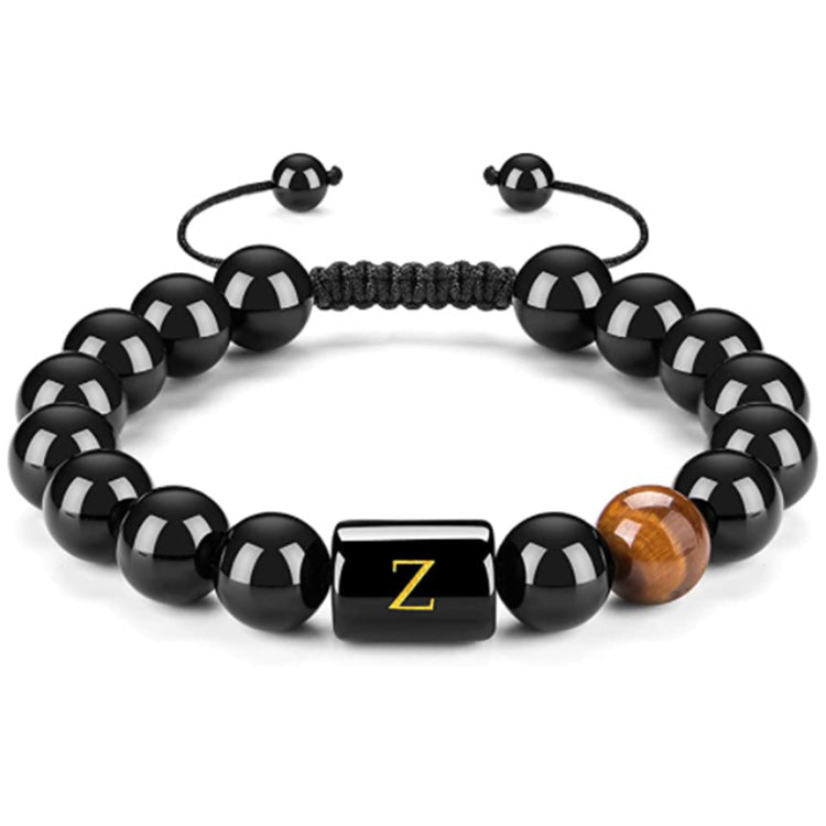 Men's Natural Black Agate Bracelet - 0 - Bijou Her - style -  - 