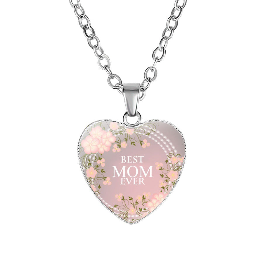 Mother's Heart Shaped Pendant Necklace Simple - 0 - Bijou Her - Color -  - 