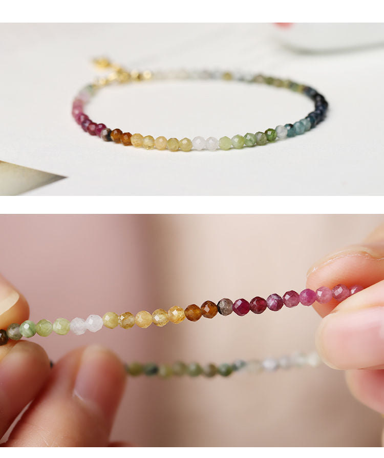 The Same Extremely Thin 2mm Rainbow Tourmaline Bracelet - 0 - Bijou Her -  -  - 