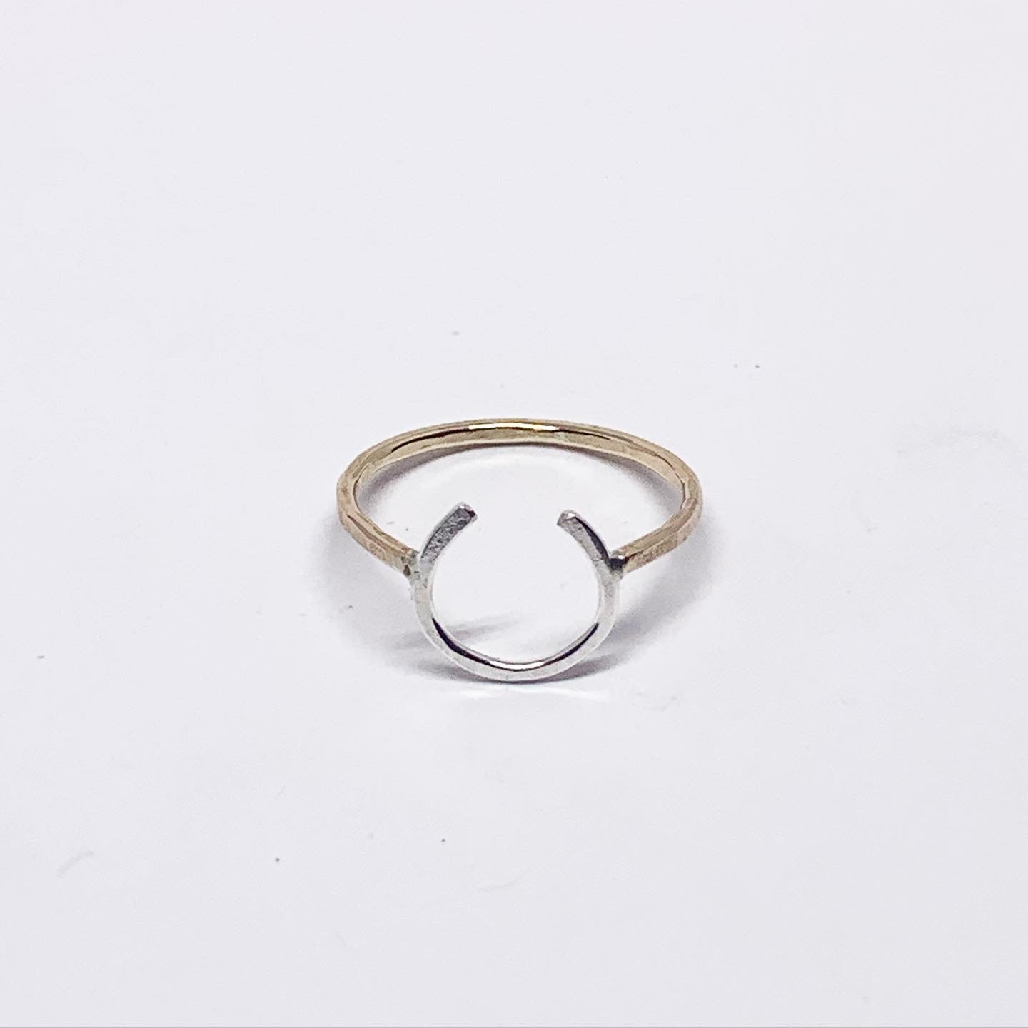 Handmade Lucky Horseshoe Ring - Two Toned Metal Options - Jewelry & Watches - Bijou Her -  -  - 