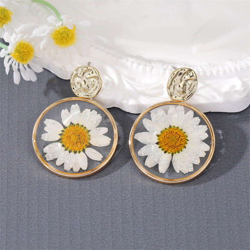 Versatile Transparent Dry Flower Earrings - 0 - Bijou Her - Color -  - 