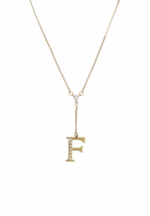 Zirconia Stone Initial Necklaces - 18K Gold-Plated, Adjustable, Hypoallergenic, Sustainable - Jewelry & Watches - Bijou Her - Style -  - 