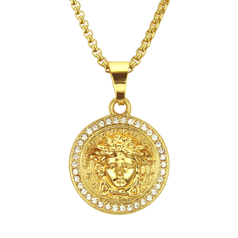 Mens Fashion Gold Portrait Necklace Pendant - 0 - Bijou Her - Color -  - 