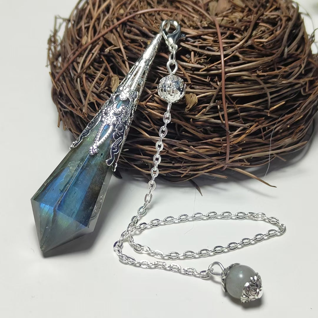 Natural Crystal Elongated Stone Spirit Pendulum Pendant Ornament - 0 - Bijou Her -  -  - 