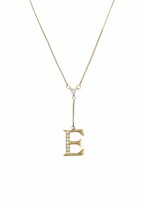 Zirconia Stone Initial Necklaces - 18K Gold-Plated, Adjustable, Hypoallergenic, Sustainable - Jewelry & Watches - Bijou Her - Style -  - 