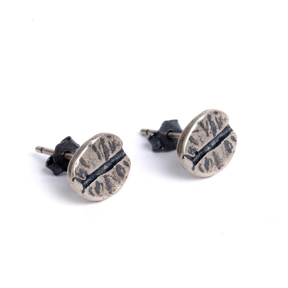 Silver Original Design Coffee Bean Earrings - 0 - Bijou Her -  -  - 