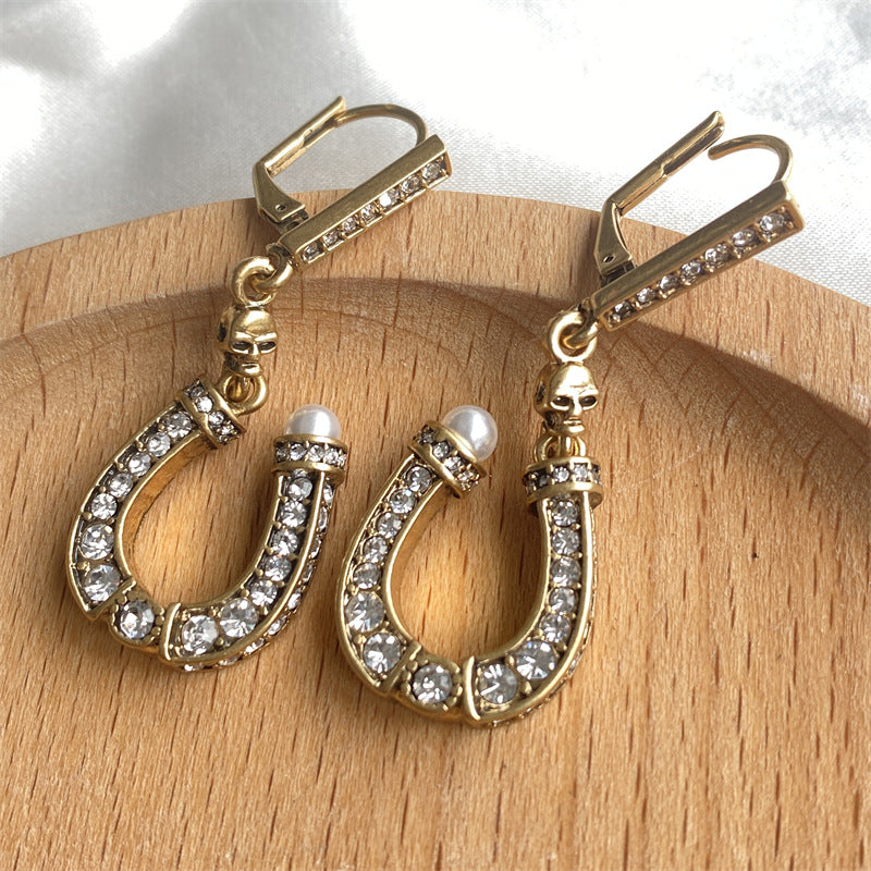 Temperament Horseshoe Old Pendant Earrings - 0 - Bijou Her - style -  - 