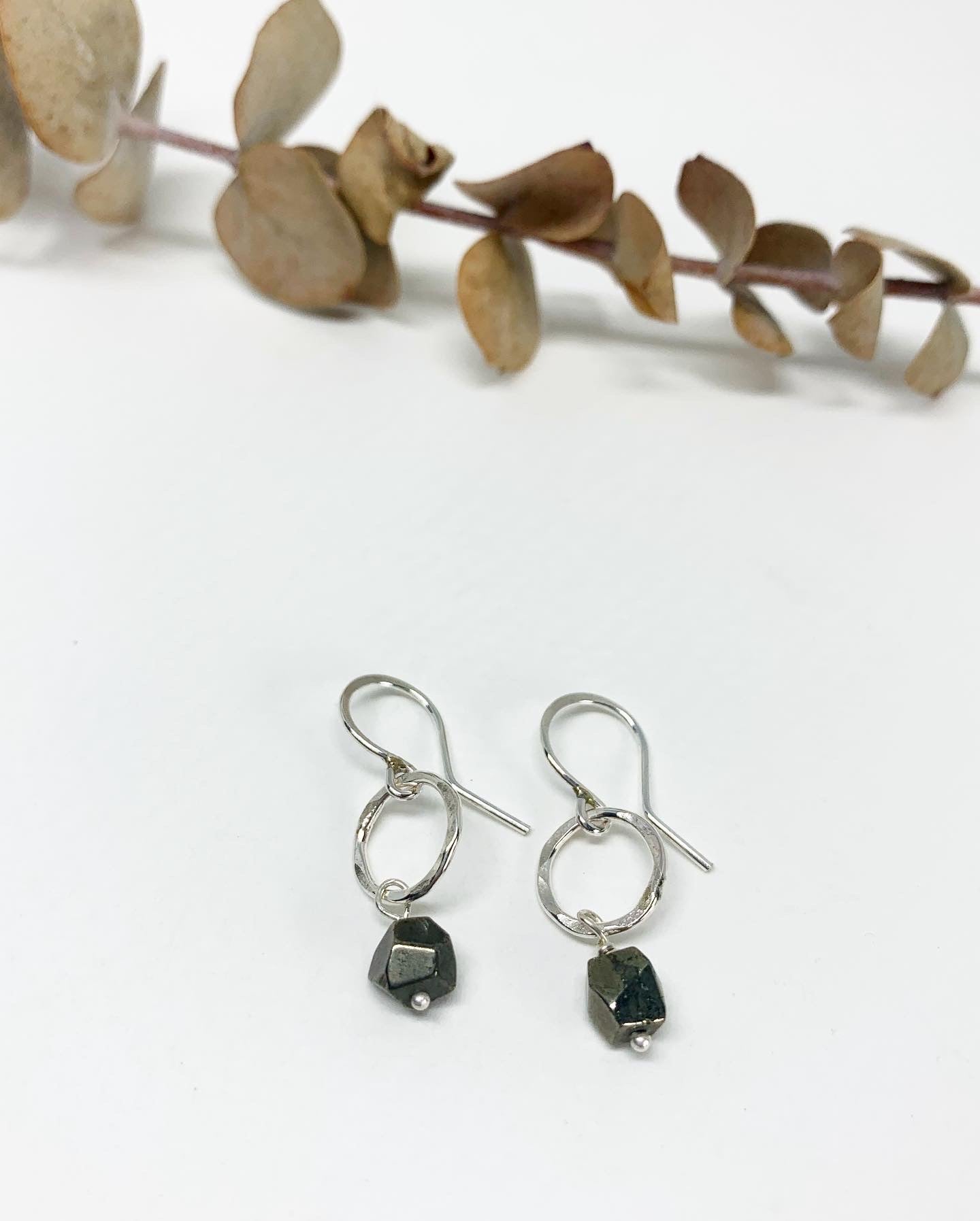 Pyrite Drop Earrings - Handmade Whimsical Jewelry for Weddings and Festivals - Jewelry & Watches - Bijou Her -  -  - 