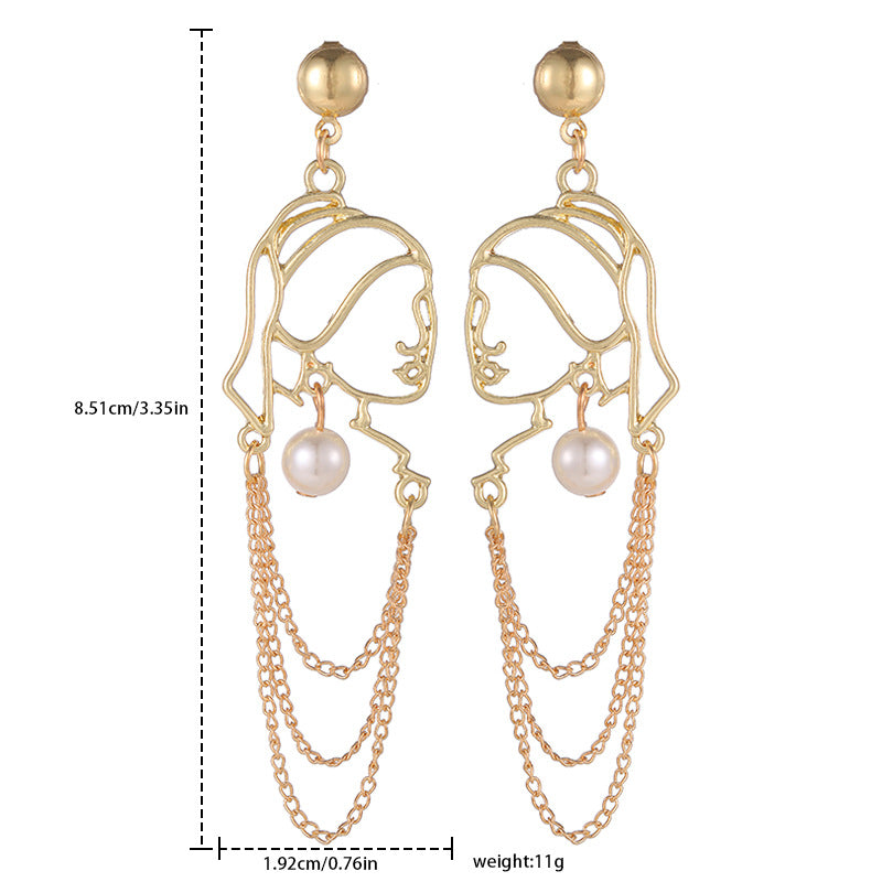 Korean Hollow Long Tassel Earrings - 0 - Bijou Her -  -  - 