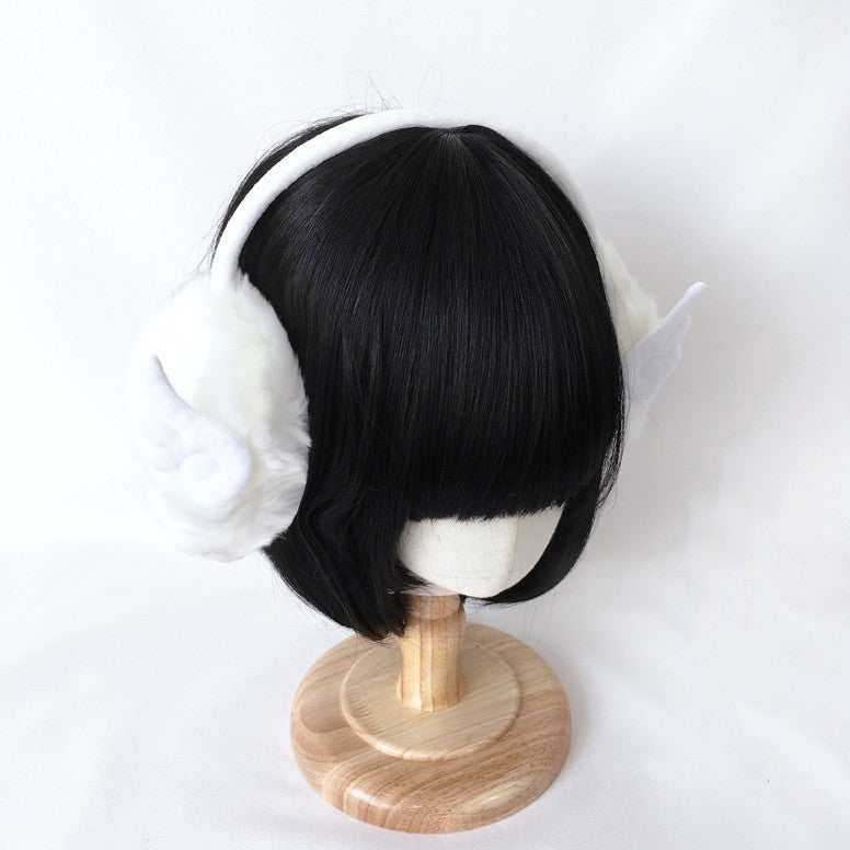 Y2K Angel Wing Warm Plush Earmuffs - 0 - Bijou Her -  -  - 