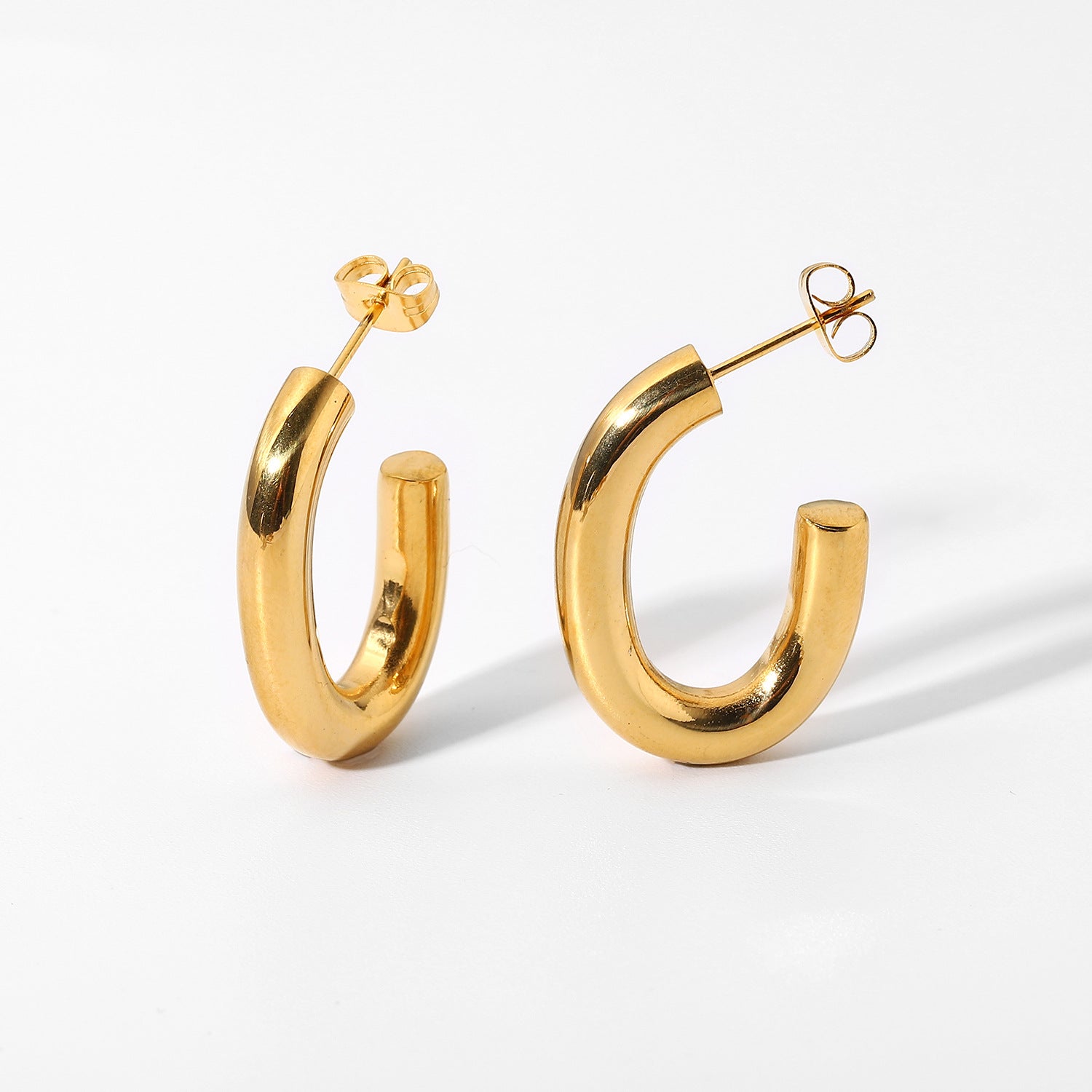 Heavy Metal Wind 18K Gold-plated Stainless Steel Earrings - 0 - Bijou Her -  -  - 