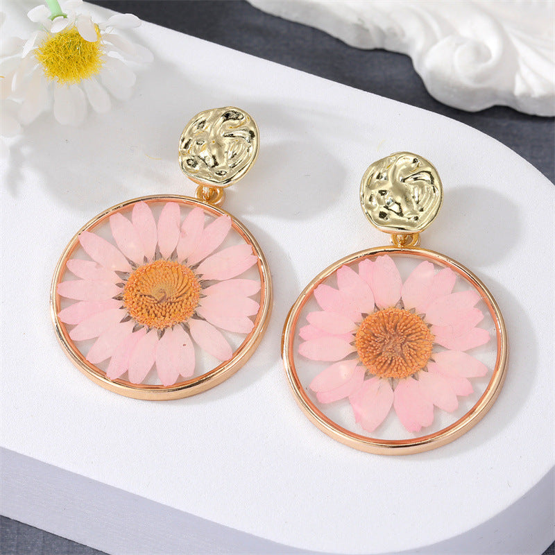 Versatile Transparent Dry Flower Earrings - 0 - Bijou Her - Color -  - 