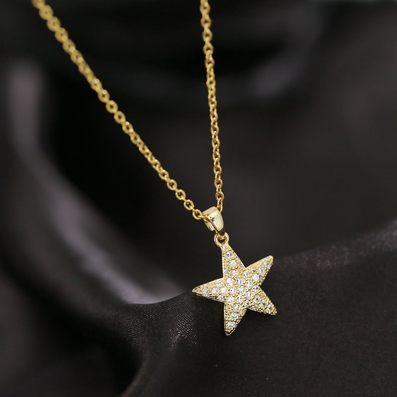 Women's Fashion Simple Star Titanium Steel Necklace - 0 - Bijou Her -  -  - 