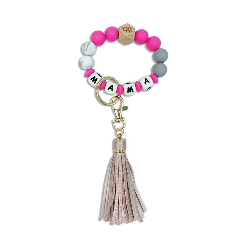 Silicone Beaded Bracelet Key Chain Bracelet - 0 - Bijou Her - Color -  - 