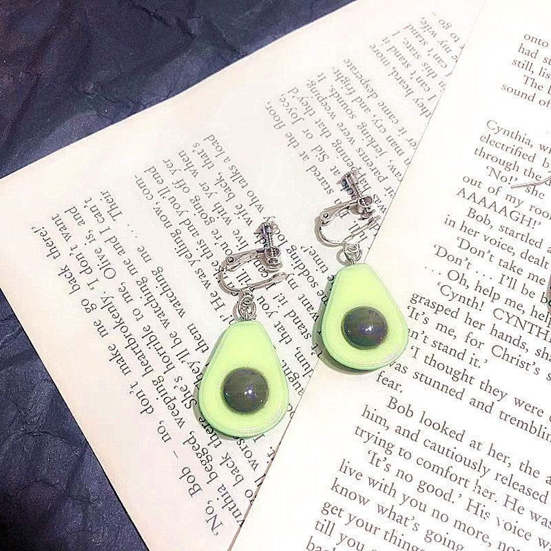 Green Avocado Earrings Three-dimensional Ear Ring - 0 - Bijou Her - Color -  - 