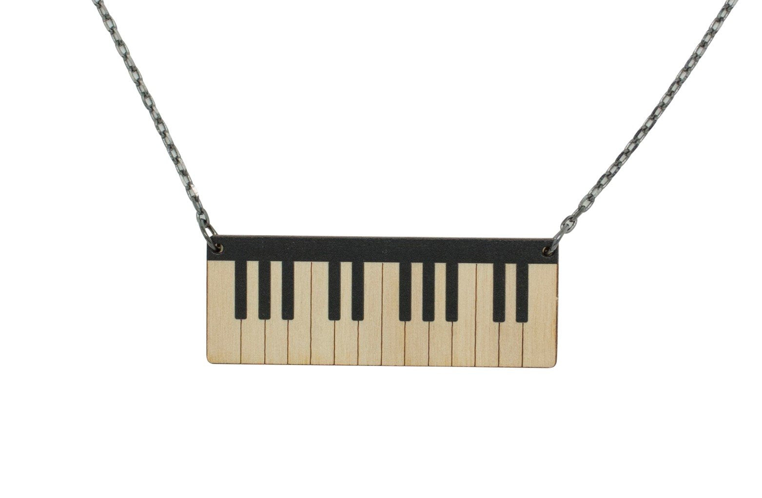 Sustainable Piano Necklace | Laser-Cut Wood | Made in USA - Earrings - Bijou Her -  -  - 