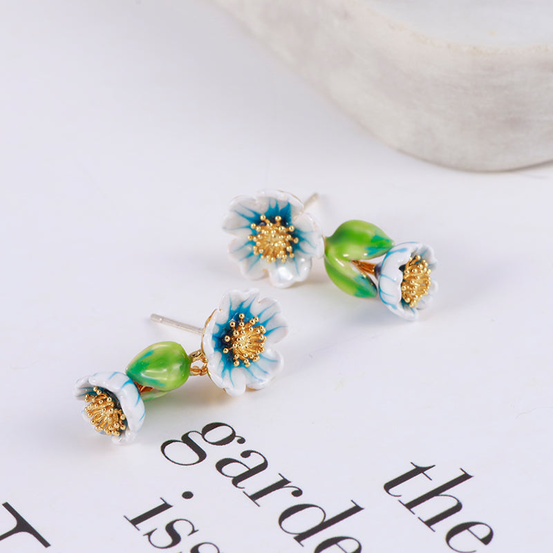 Retro Design Flower Earrings Female - 0 - Bijou Her -  -  - 